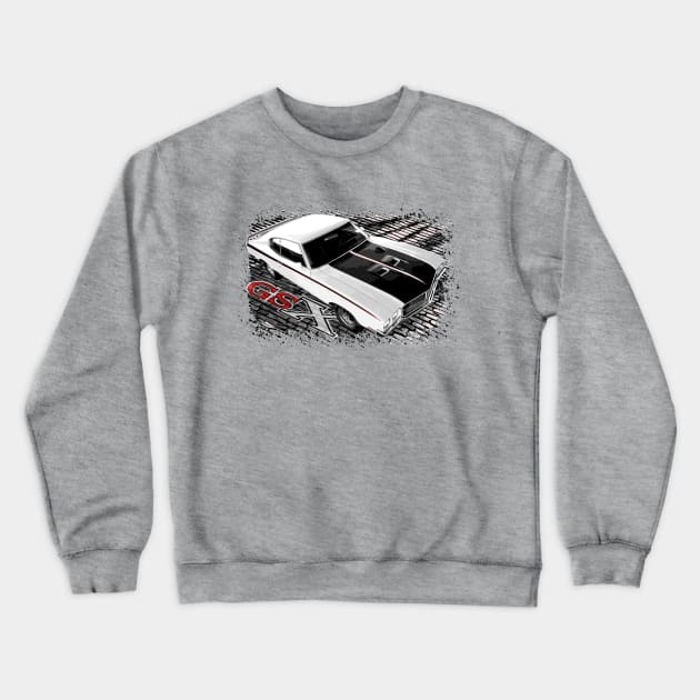 White 70 Buick GSX Crewneck Sweatshirt by ZoeysGarage